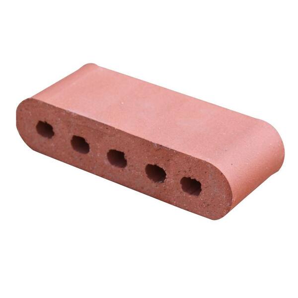 Unbranded Double Bullnose Rose Tan 9 in. x 3.5 in. x 2.19 in. Cored Clay Brick