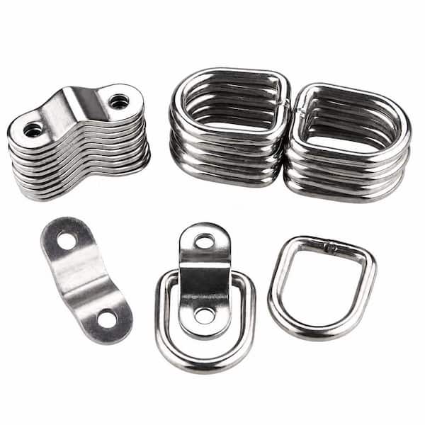 12-Pack Steel Tie Down D-Ring Anchors Heavy Duty Surface Mount with Mounting Bracket for Trailer Truck Boat