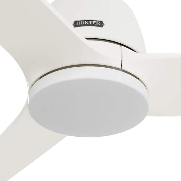 Hunter 52 inch Malden Matte White Ceiling Fan with LED Light Kit and Handheld Remote
