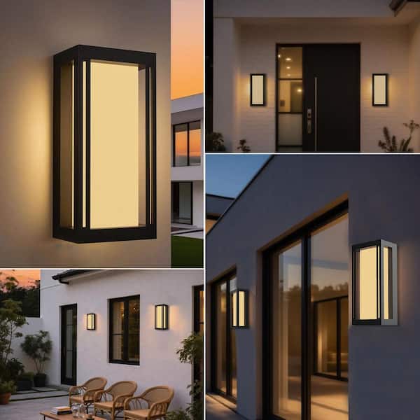 照明 Maxax Montpelier Black Modern Dusk to Dawn Outdoor Integrated LED