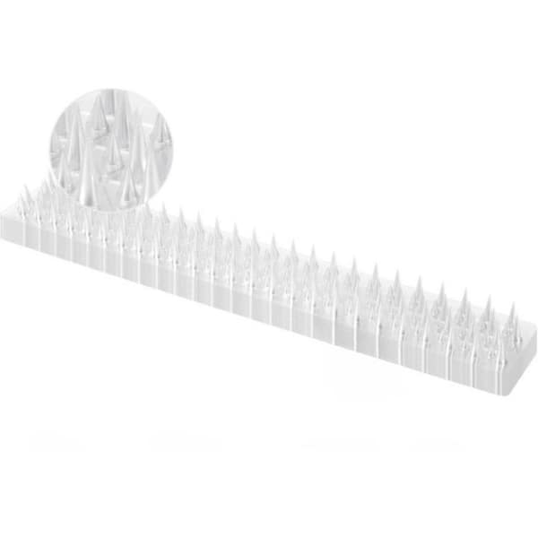 16.7 in. x 2.5 in. Clear PVC Bird Spikes Deterrent Strips, Long Paired with Short Spikes Provide Narrow Gaps (24-Pack)