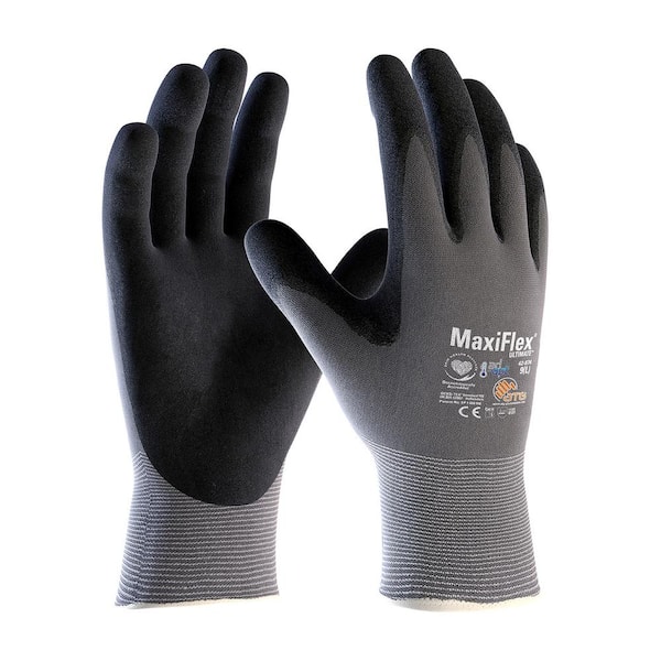 ATG MaxiFlex Ultimate Men's Large Gray Nitrile-Coated Work Gloves with AD-APT Hand Cooling Technology