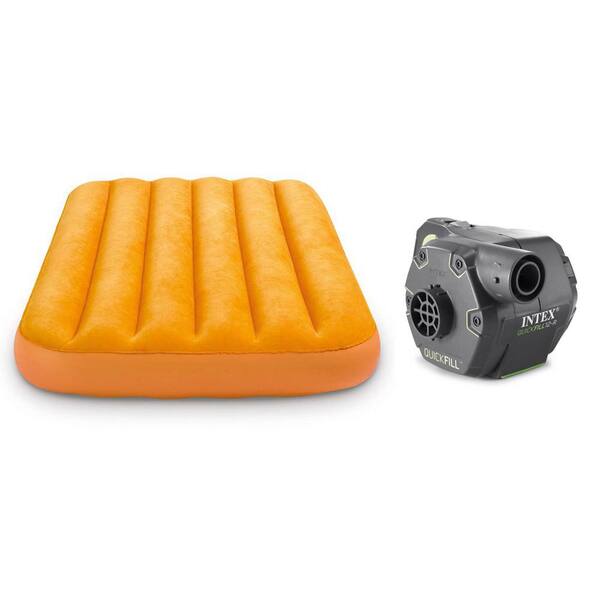 Intex Cozy Kidz Air Bed Mattress with Carry Bag and Electric Air Bed Pump 66803EP + 66641E The