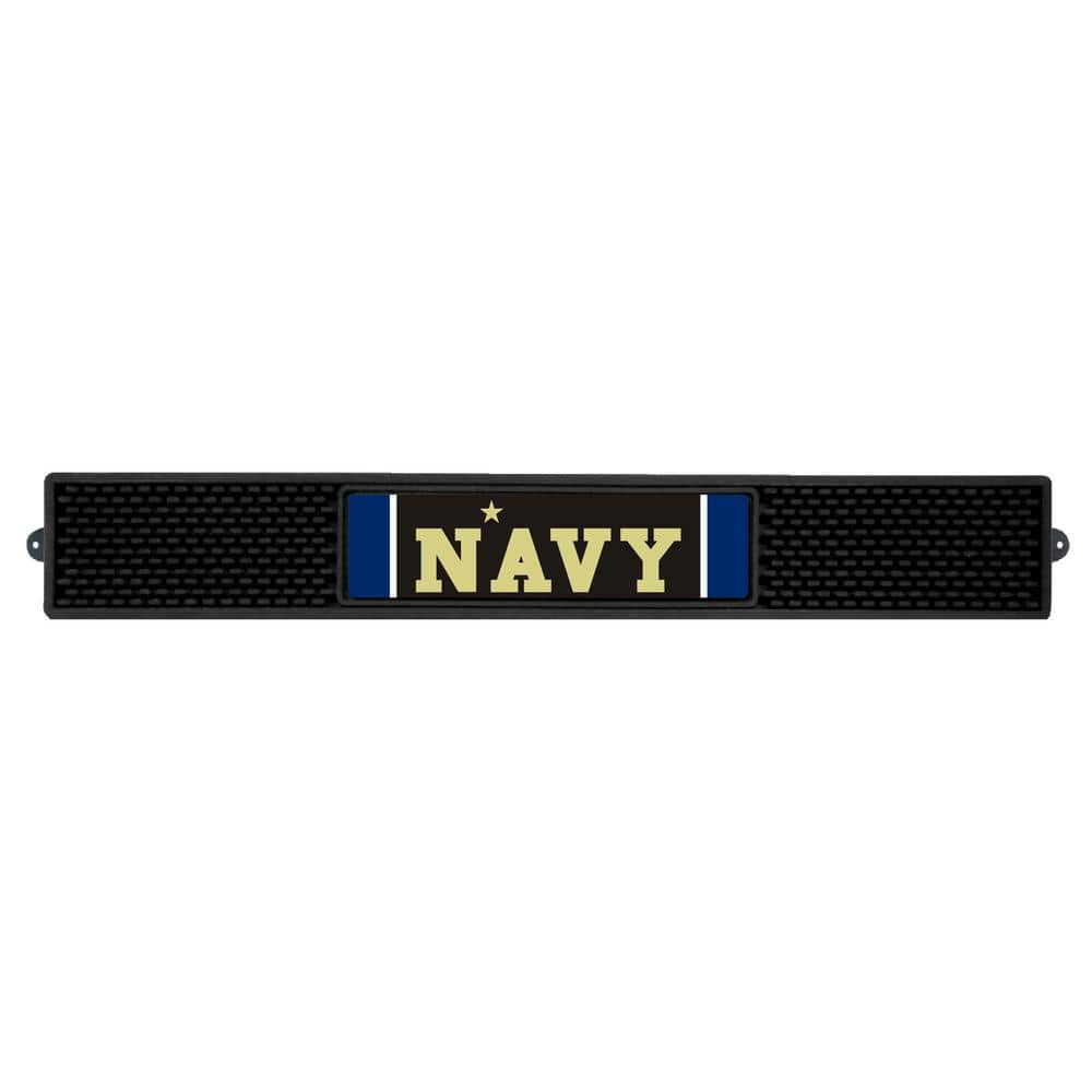 FANMATS 3.25 in. x 24 in. Black U.S. Naval Academy Drink Mat