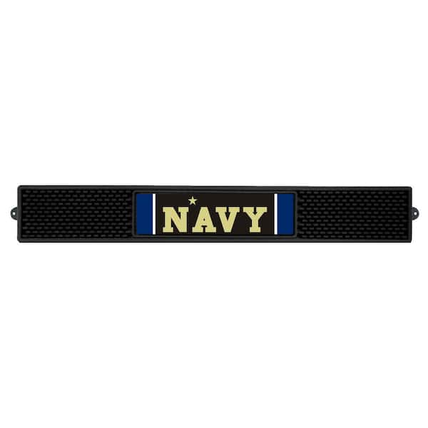 3.25 in. x 24 in. Black U.S. Naval Academy Drink Mat