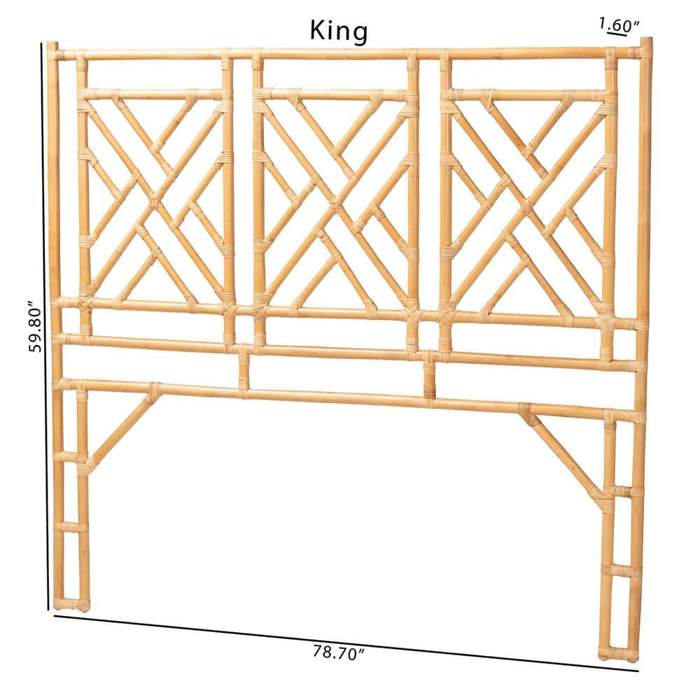 Karavo Natural Rattan King Size Open Frame Headboard