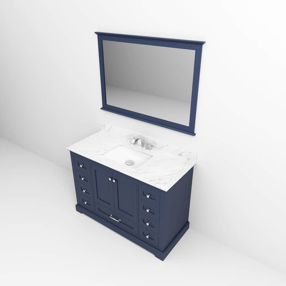 Navy Blue 48" Single Vanity with Carrara Marble Top