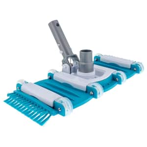 16 in. Flexible Vacuum Head Pool Cleaner with EZ Clip Handle and Side Brushes, Connect 1-1/4 in. or 1-1/2 in. Hose