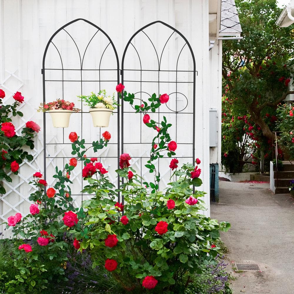 78.7 in. x 19.7 in., 4-Pack Metal Garden Trellis, Rustproof, Outdoor Trelli