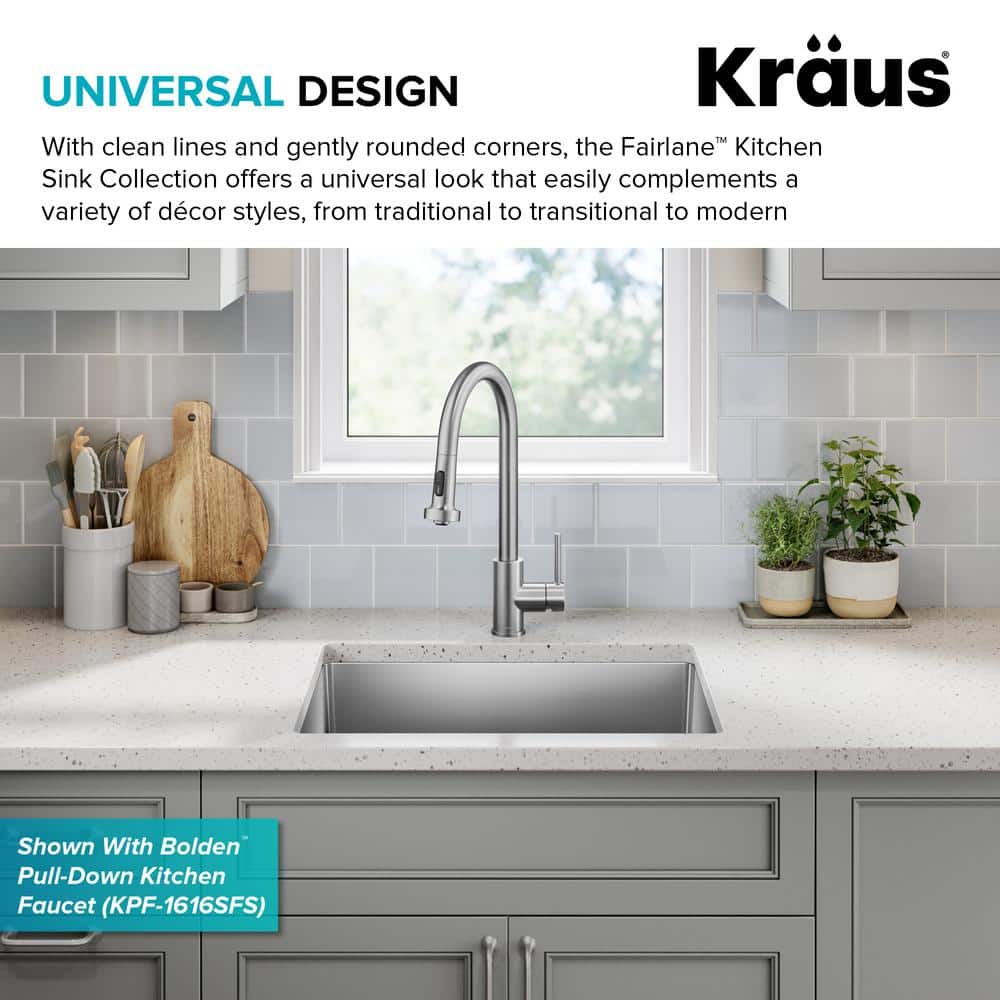 Fairlane 25-Inch Satin Stainless Steel Undermount Kitchen Sink