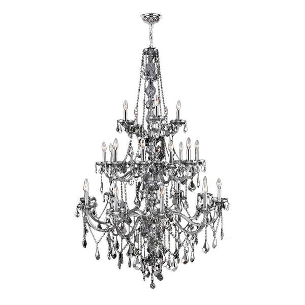 Worldwide Lighting Provence Collection 25-Light Chrome Crystal Chandelier