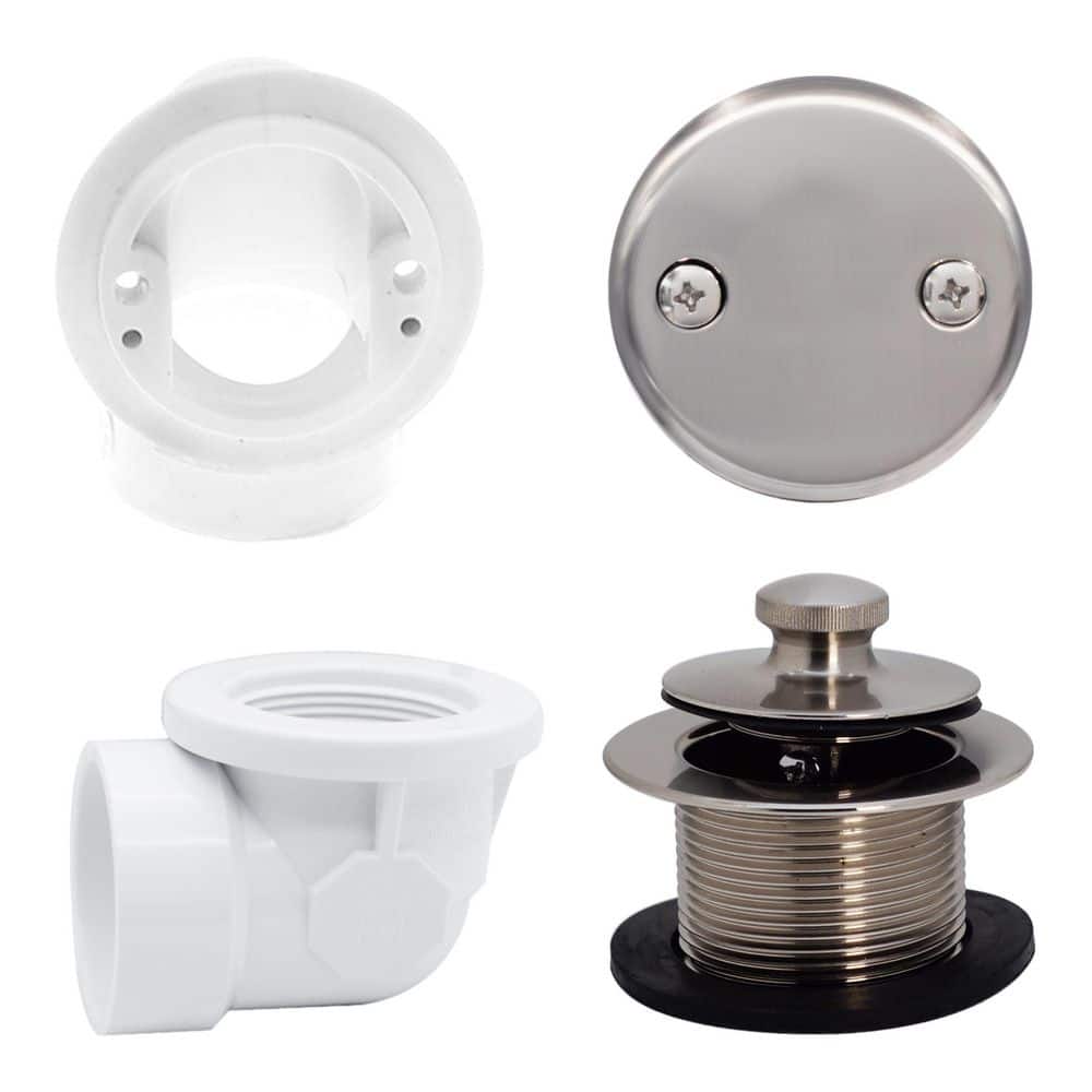 Sch. 40 PVC 1-1/2 in. Course Thread Plumber's Pack Twist Close Bathtub Drain with Two-Hole Elbow, Stainless Steel price history on PriceWatchPro