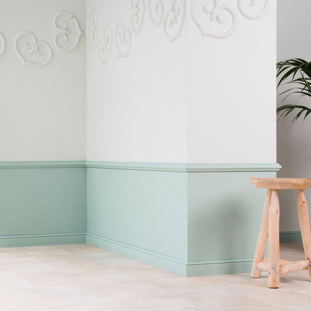 Primed White High Impact Polystyrene Baseboard Moulding Set