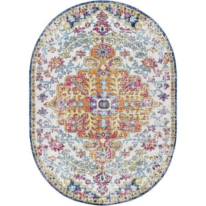 Demeter Ivory 6 ft. 7 in. x 9 ft. Oval Area Rug