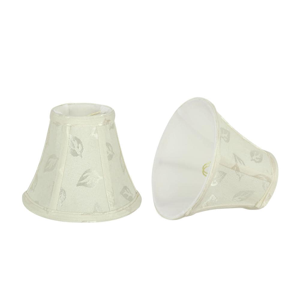 Off-White Jacquard Textured Fabric Bell Lamp Shade Set