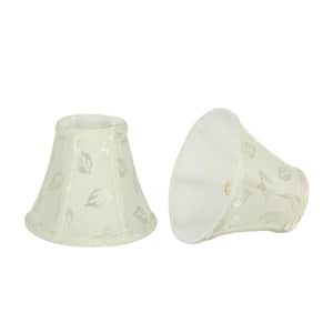 6 in. x 5 in. Off White/Leaf Design Bell Lamp Shade (2-Pack)