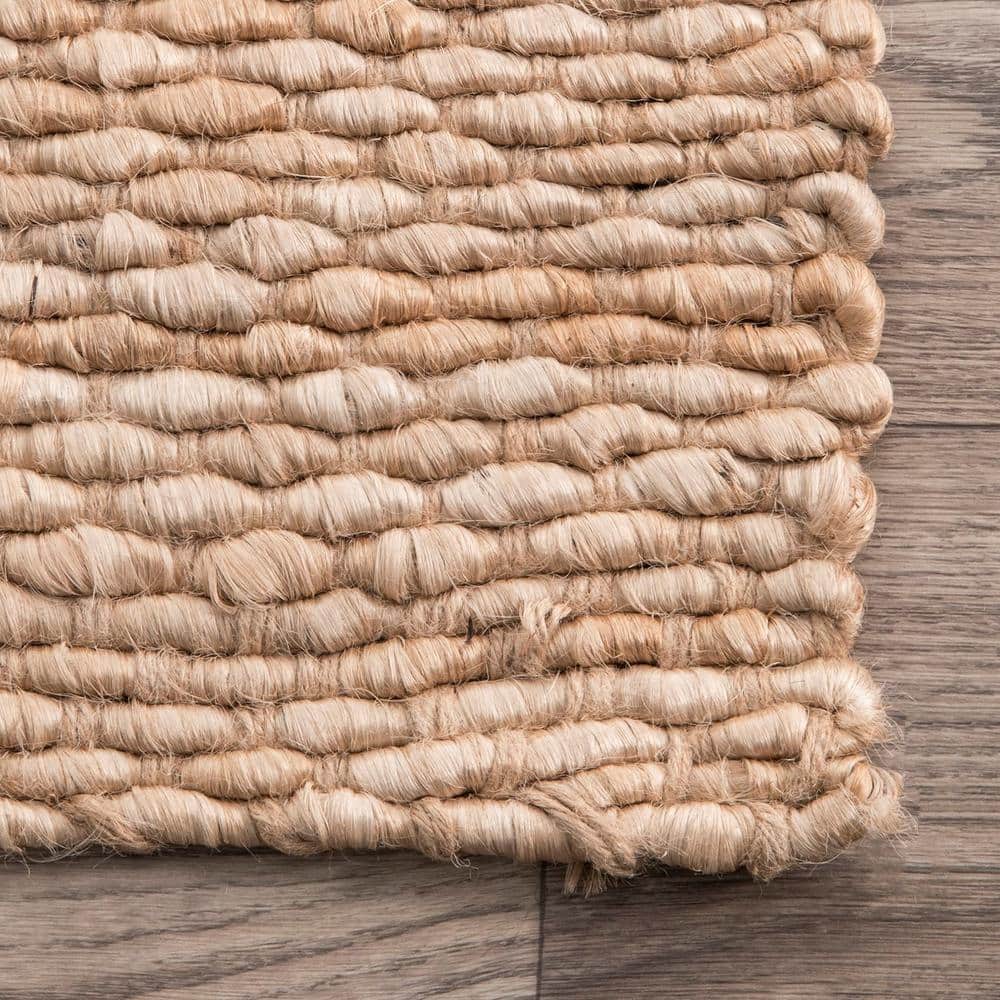 Natural Handmade Reversible Jute Area Rug 6' x 9'
