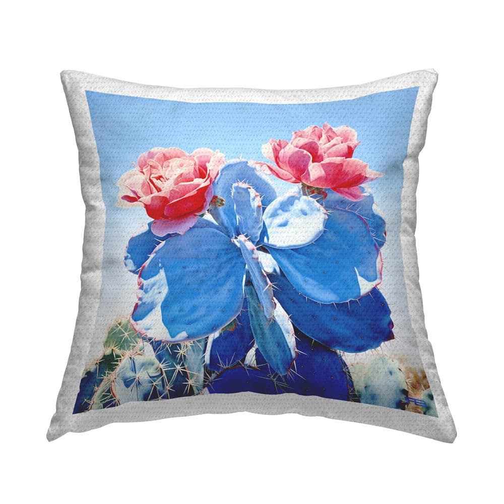 Blooming Cactus Roses Outdoor Printed Throw Pillow by RB price history on PriceWatchPro