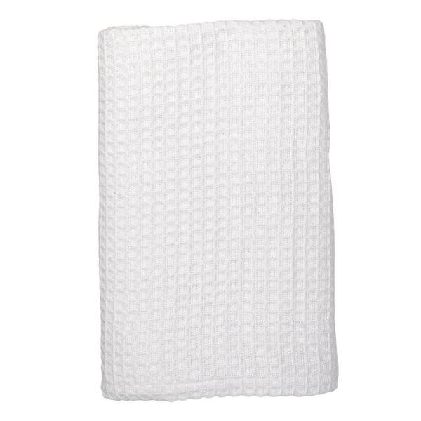 The Company Store Organic White Cotton Twin Knitted Blanket