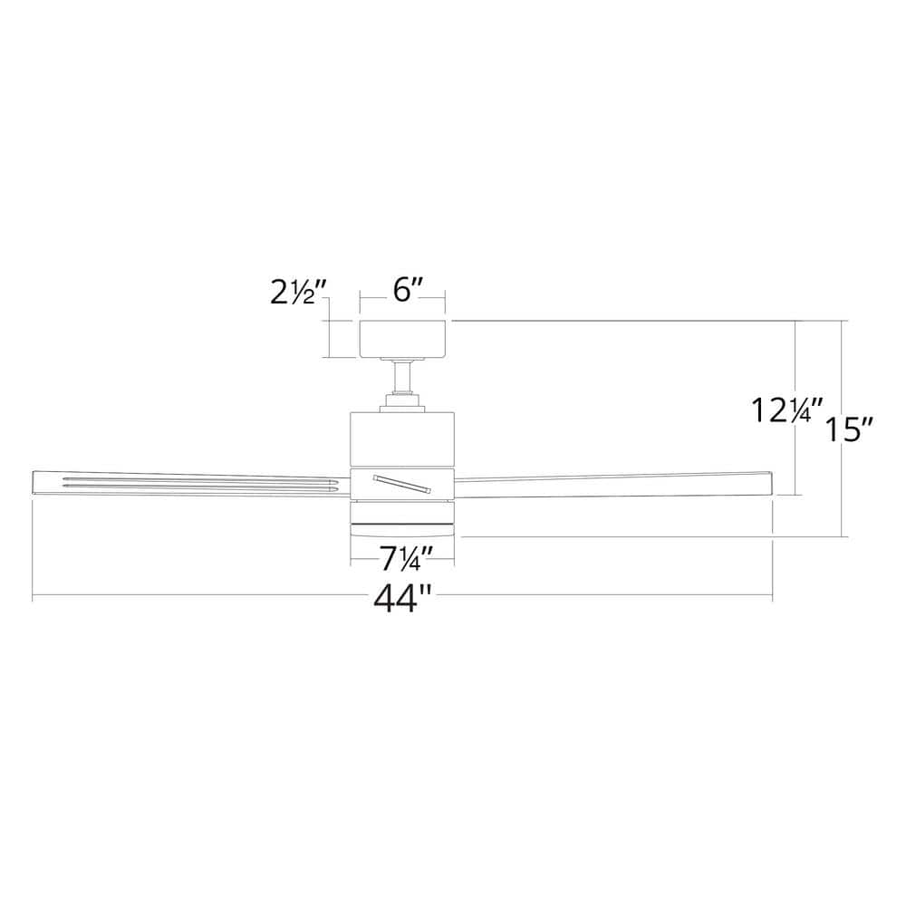 Titanium Silver 44" Smart Ceiling Fan with LED Light and Remote