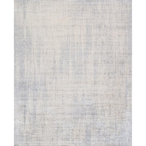 Amari Grey 8 ft. x 10 ft. Abstract Bamboo silk and Wool Area Rug