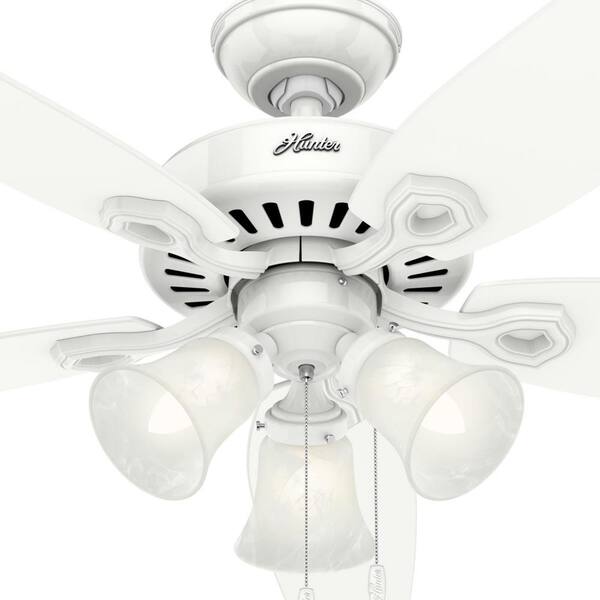 Hunter Builder Plus 52 in. Indoor 3-Light White Ceiling Fan