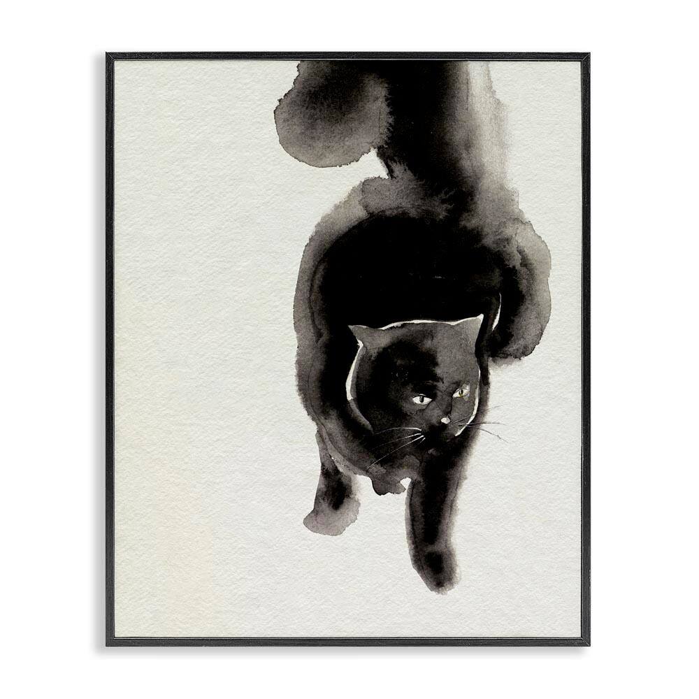 Fierce Black Cat by Melissa Wang Black Framed Animal Giclee Art Print 14 in. x 11 in. price history on PriceWatchPro