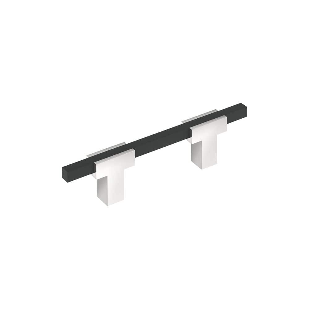 Urbanite 3 in. (76 mm) Center-to-Center Modern Polished Chrome/Brushed Matte Black Bar Cabinet Pull price history on PriceWatchPro