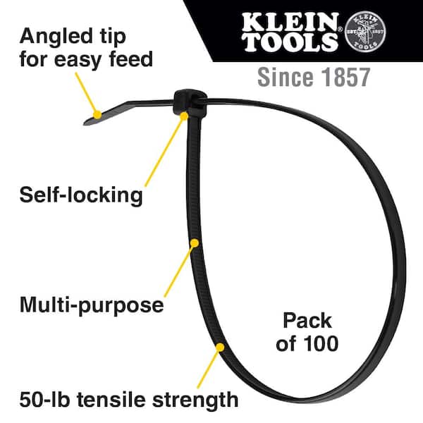 8 in. Cable Ties, Black