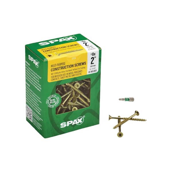 SPAX #8 x 2 in. T-Star Plus Drive Flat-Head Partial Thread Yellow Zinc Coated Multi-Material Screw (161-Box)