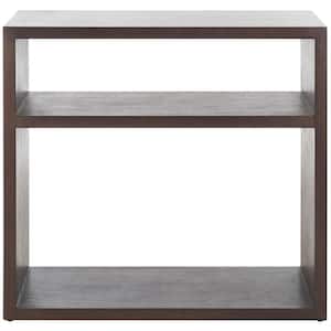 Munson 15 in. Dark Oak Rectangle Wood Console Table with Shelf