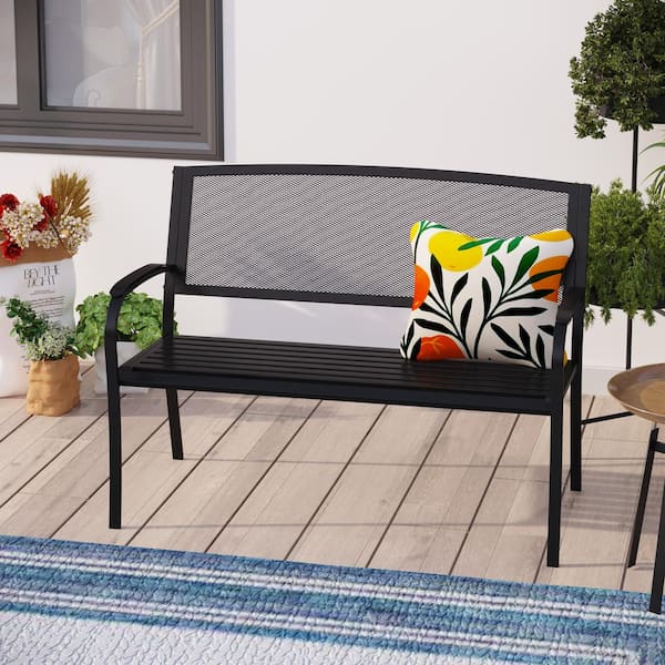 2/3 Seater Outdoor Wooden Garden Bench Cast Iron Legs Park Seat Furniture Chair 
