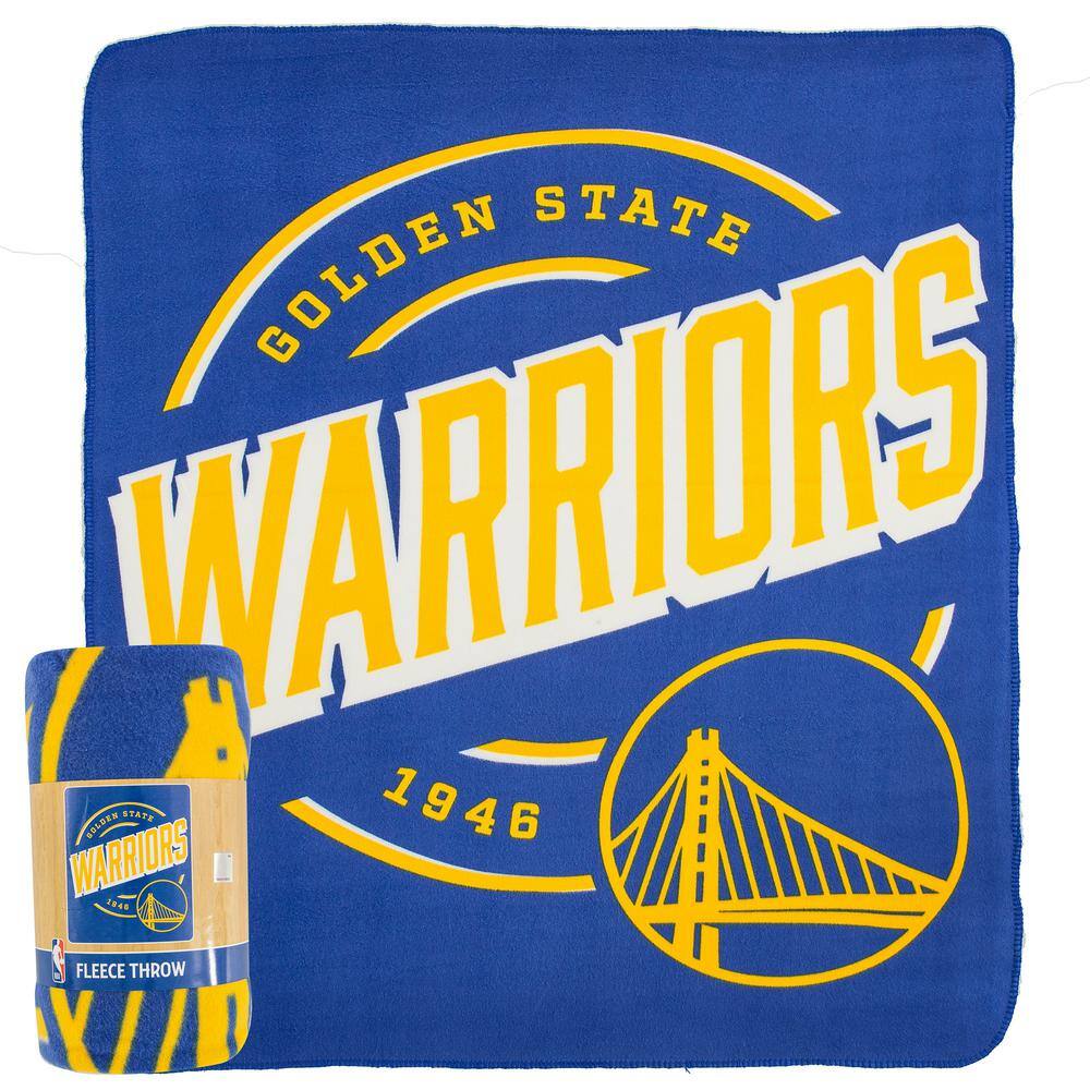 Golden State Warriors Blue and Yellow Fleece Throw Blanket