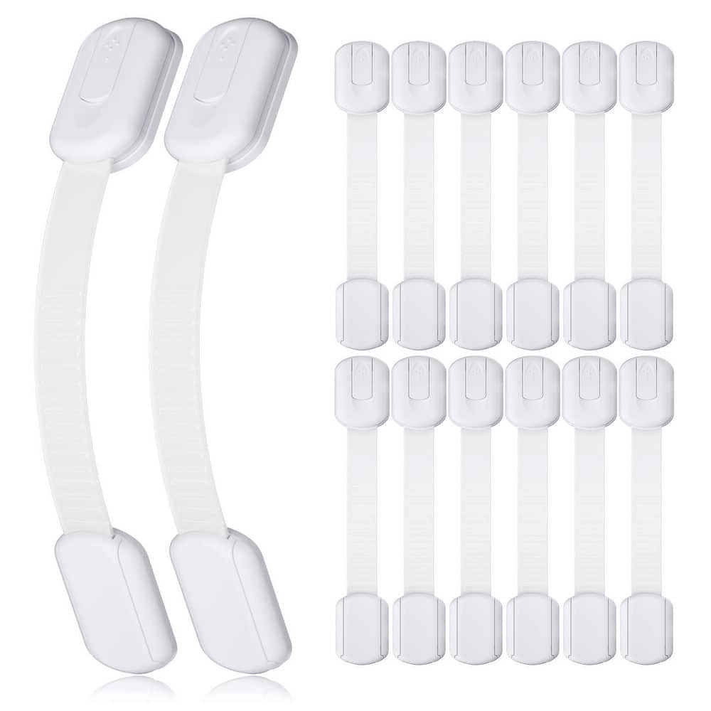 White Adjustable Magnetic Child Safety Cabinet Door Latch Strap for Drawer Catch No Drilling 14-Pack price history on PriceWatchPro