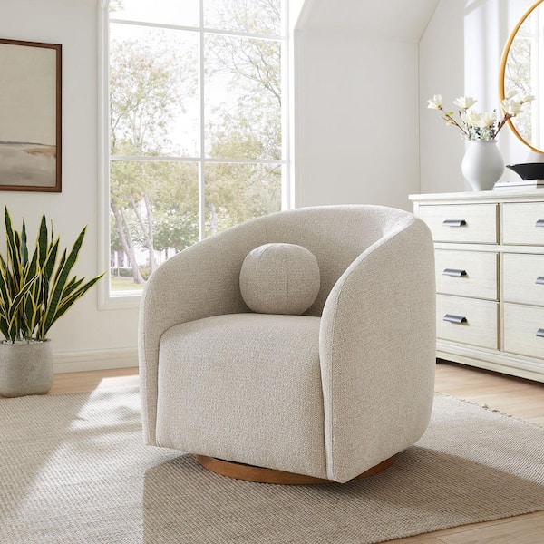 Holland Curved Swivel Armchair in Dove Gray