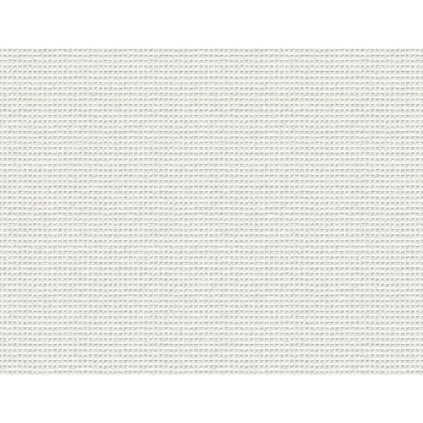 Seabrook Designs 60.75 sq. ft. Metallic Silver and Ivory Faux Wool Weave Paper Unpasted Wallpaper Roll