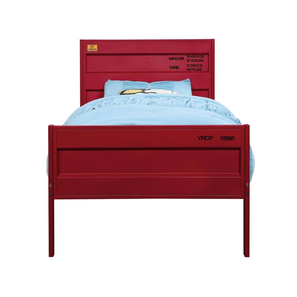 Acme Furniture Cargo Red Twin Bed 35950T - The Home Depot