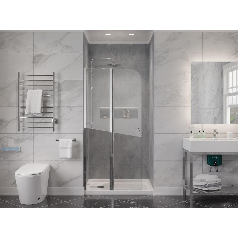 Polished Chrome Frameless Tempered Glass Shower Door