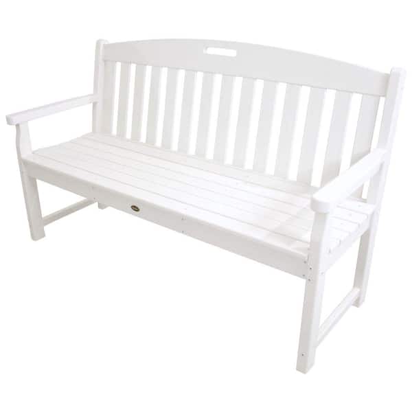 Trex Outdoor Furniture Yacht Club 60 in. Classic White Plastic Patio ...
