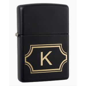 Black Matte Lighter with Initial "K"