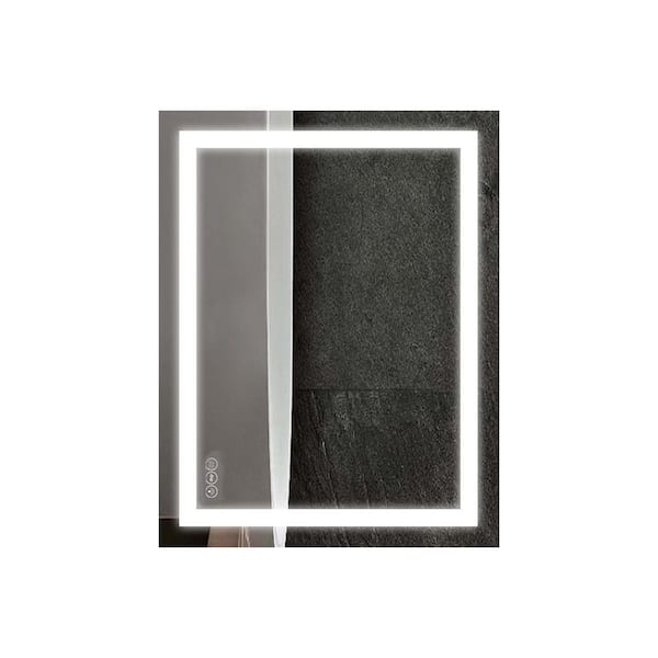 INSTER Luminous 36 in. W x 28 in. H Rectangular Frameless LED Lighted Wall Mounted Anti-Fog Bathroom Vanity Mirror