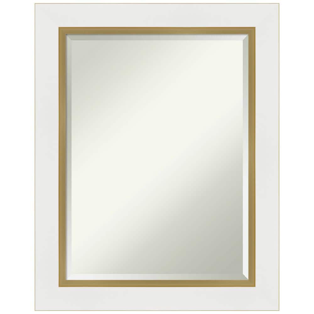 Eva White and Gold Rectangular Wall Mirror
