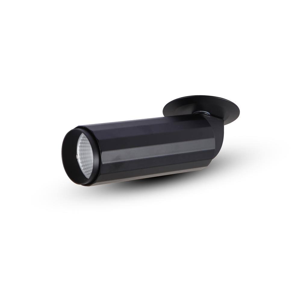 Orbit Series Black Aluminum LED Adjustable Flush Spotlight
