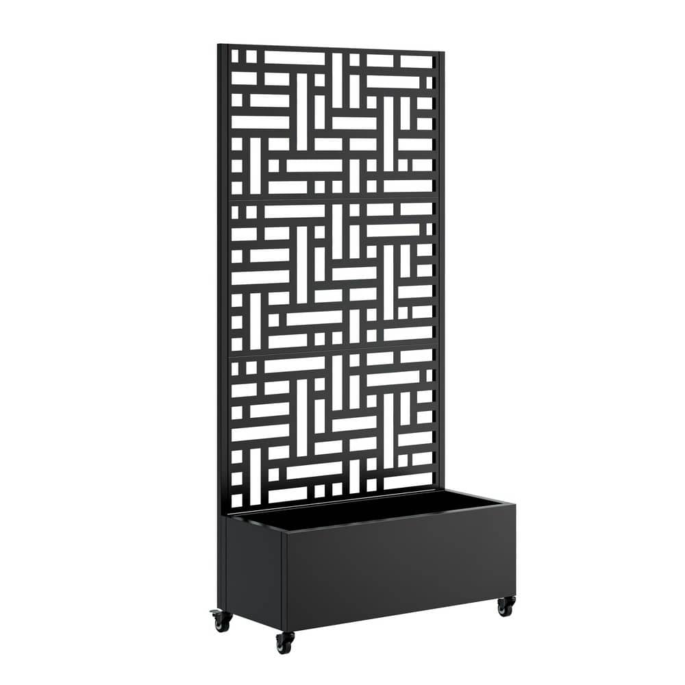 Black Metal Raised Garden Bed with 4 Wheels and Trellis & Privacy Screen (35.43 in. L x 15.74 in. W x 14.17 in. H) price history on PriceWatchPro