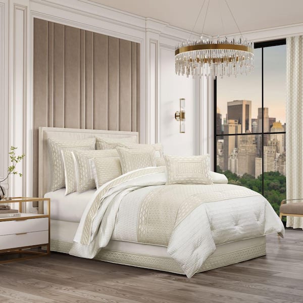 Unbranded 4-Pieces Melbourne Ivory Polyester Queen Comforter Set