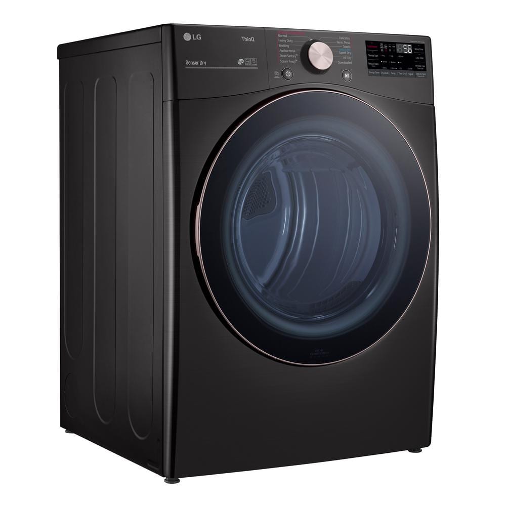 Black Steel 7.4 Cu. Ft. Smart Front Load Electric Dryer with TurboSteam