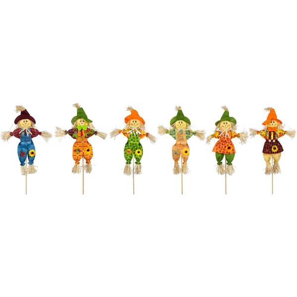 Scarecrow Fall Harvest Picks - 24 in. - (Set of 6)