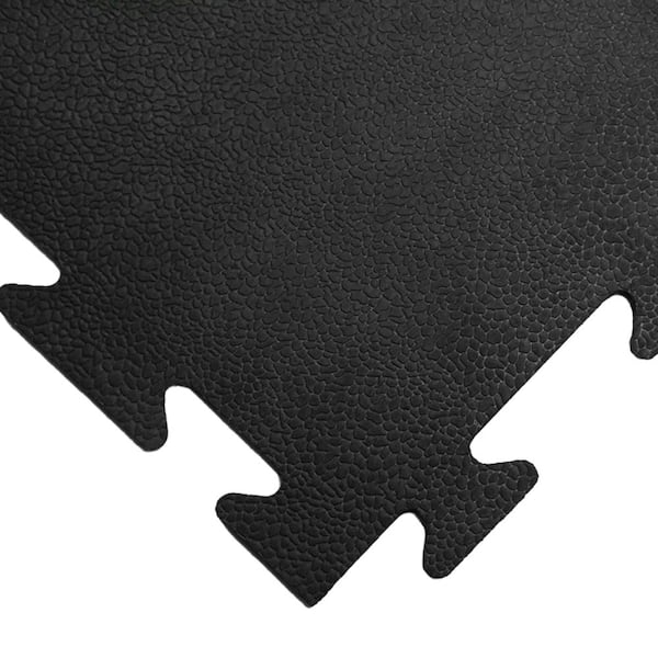 Rubber-Cal Armor-Lock (Fitness) 3/8 in. x 20 in. x 20 in. Black Interlocking Rubber Tiles (8-Pack, 22 sq. ft.)