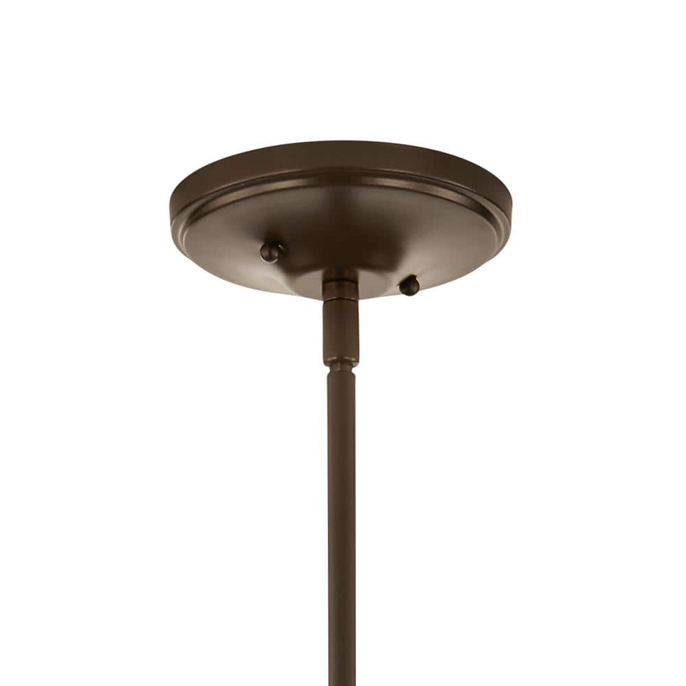 Mini Bronze Drum Pendant with Glass Shade