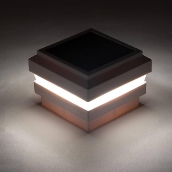 Cla STEllar クラステラー AURA CAP ホワイト Deckorators Aura 2. in x 2 in. White Plastic Flat Solar LED Post